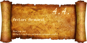 Anton Armand névjegykártya